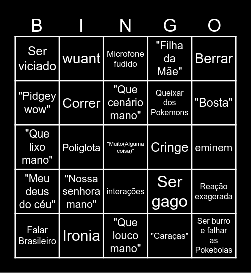 Kazzio Bingo Card