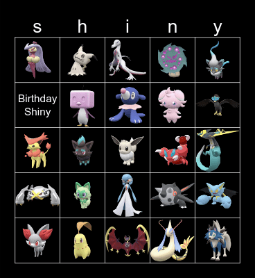 Shiny Bingo 2024 Bingo Card