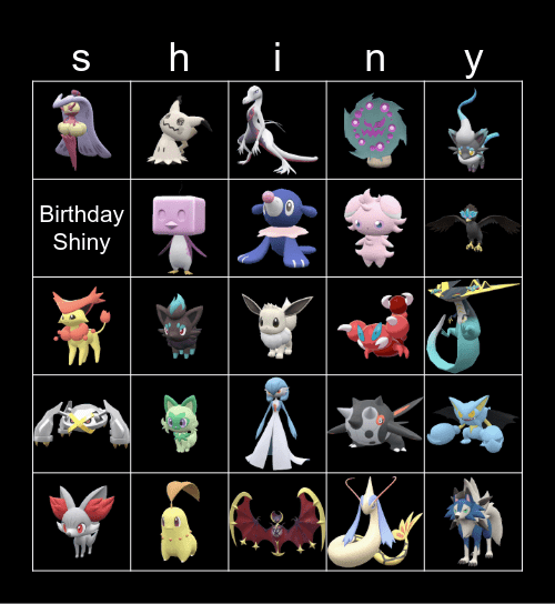 Shiny Bingo 2024 Bingo Card