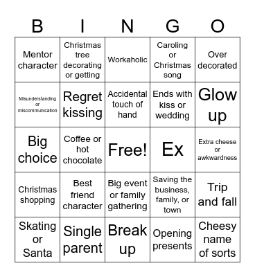 Christmas hallmark bingo Card