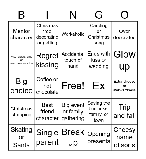Christmas hallmark bingo Card