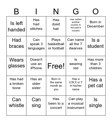 Conde Family Reunion 2023 Bingo Card