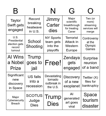 2024 Bingo Card