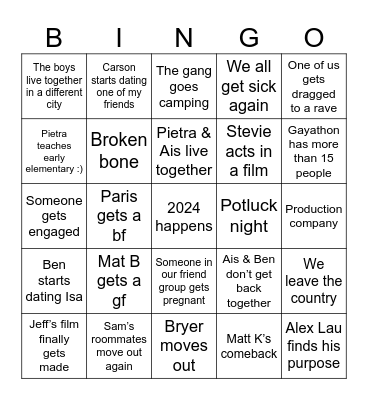 2024 Bingo Card