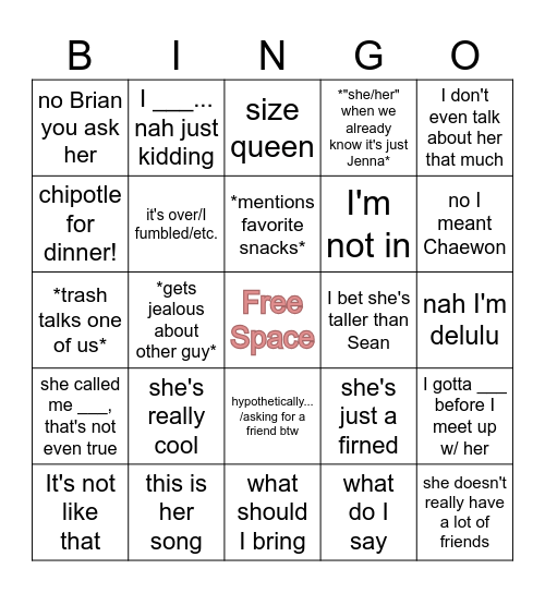 99CXdVqaCE Bingo Card