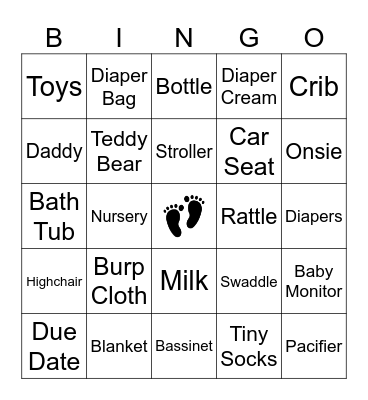 Baby Bingo! Bingo Card