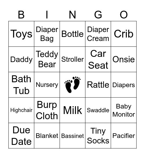 Baby Bingo! Bingo Card