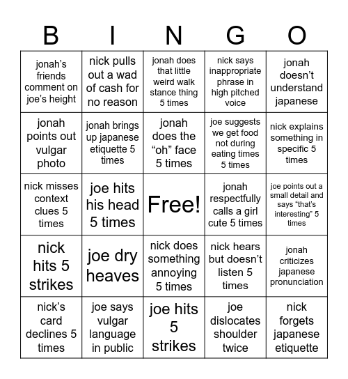 personbingo Card