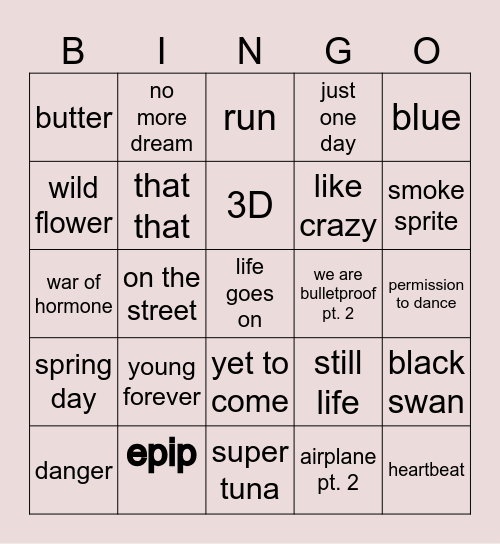 @dramaticsoulme Bingo Card