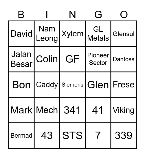 Nam Leong Annual Dinner 2024 Bingo Game Bingo Card