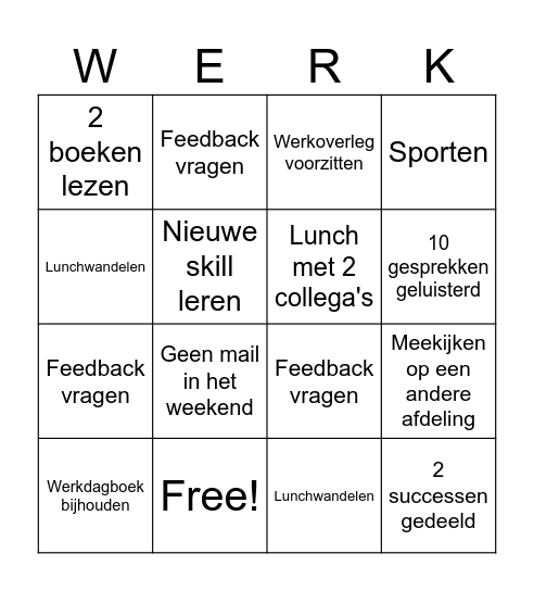 Werkbingo week 2-3 2024 Bingo Card