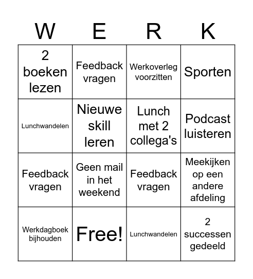Werkbingo week 2-3 2024 Bingo Card