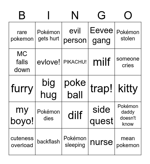 New year New Pokemon Bingo Card