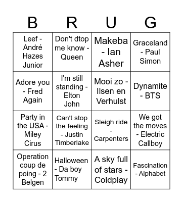 De Brug Bingo Card
