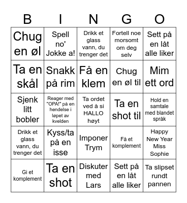 Test Bingo Card