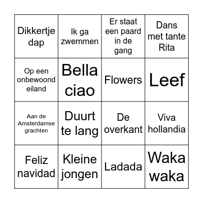 Keijzer bingo Card