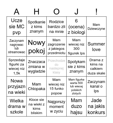 2024 Julii Bingo Card