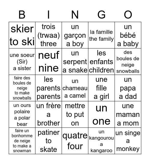 Révision page 1k Bingo Card