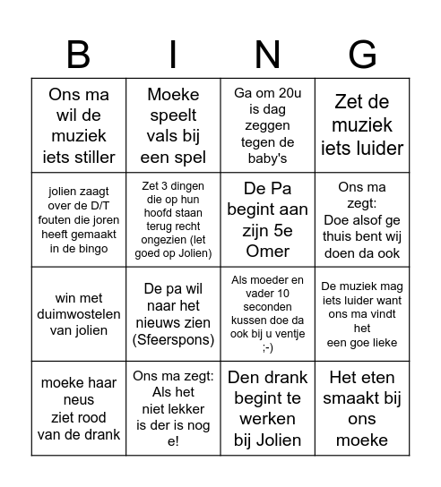 Larisa Bingo Card