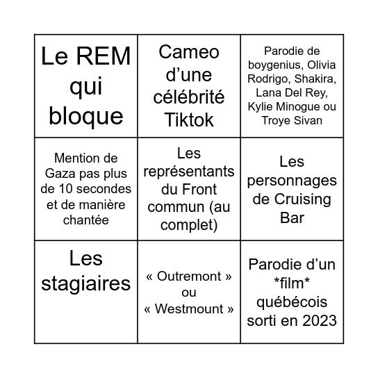 DIFFICILE Bingo Card