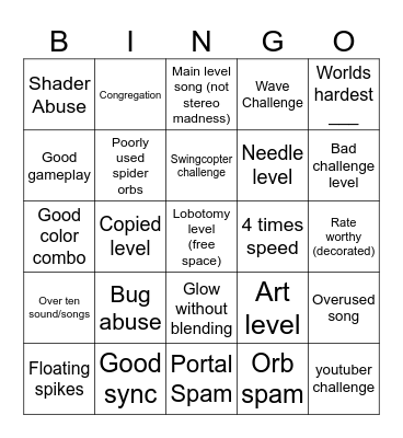 Recent Tab Bingo Card