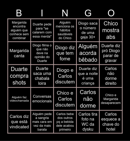 Barcelona Bingo Card