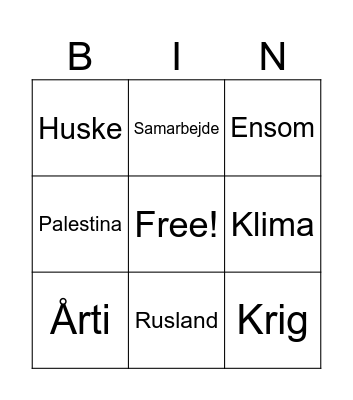 Dronningens nytårstale 2023 Bingo Card