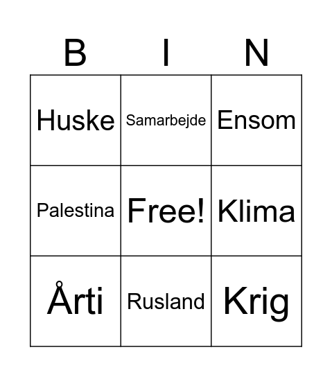 Dronningens nytårstale 2023 Bingo Card