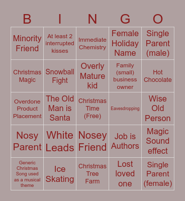 Hallmark Bingo Card