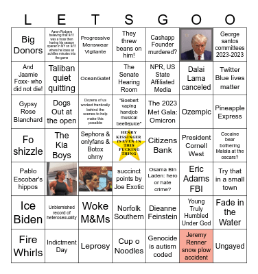 2023 Bingo Card