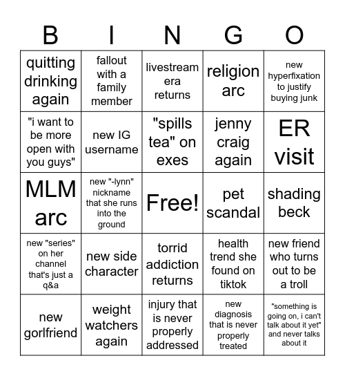 amberlynn 2024 Bingo Card