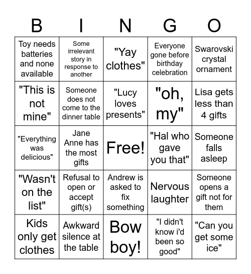 Bingo Card