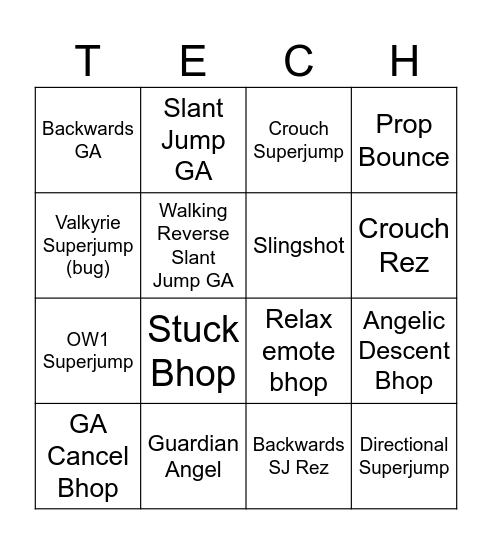 Mercy Tech Bingo Card