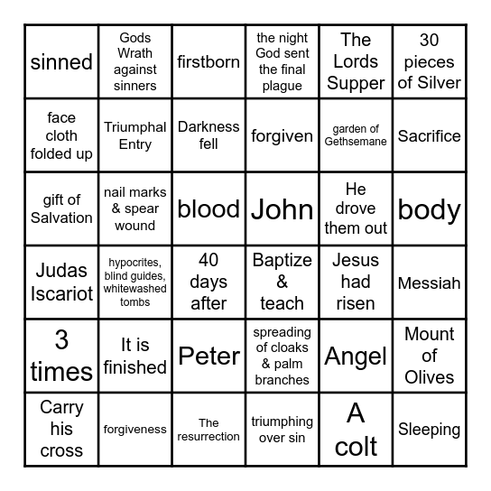 Review Bingo Card