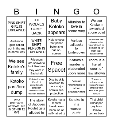 Predictions for Deep Cover mv Bingo Card