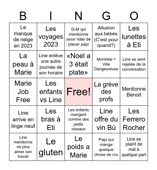 Bingo Magog Bingo Card