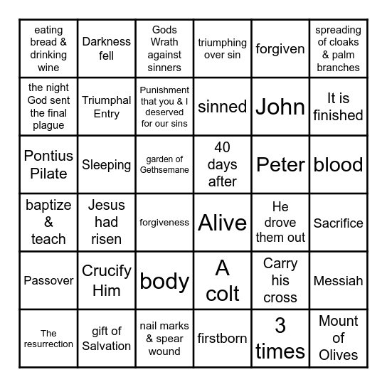 Review Bingo Card