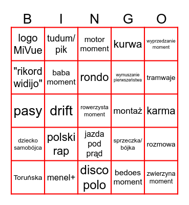 STOP CHAM BINGO Card