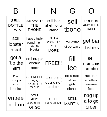 SERVER BINGO Card
