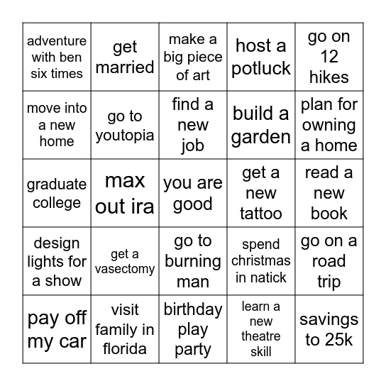 2024 Bingo Card