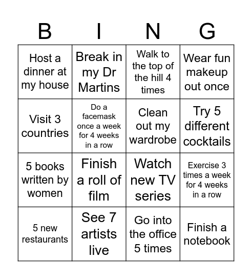 2024 Bingo Card