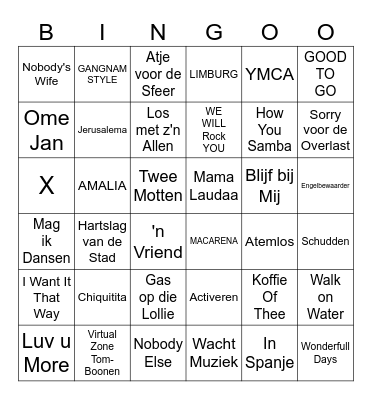 J & J MUZIEKBINGO 2023 Bingo Card