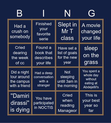 THE NEW YEAR'S EDITION Bingo Card