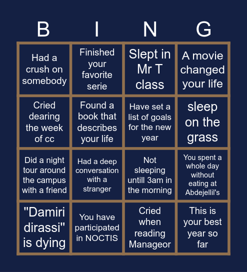 THE NEW YEAR'S EDITION Bingo Card