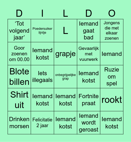 New yeaaar🤞🏻😋🤪🎆🎇 Bingo Card