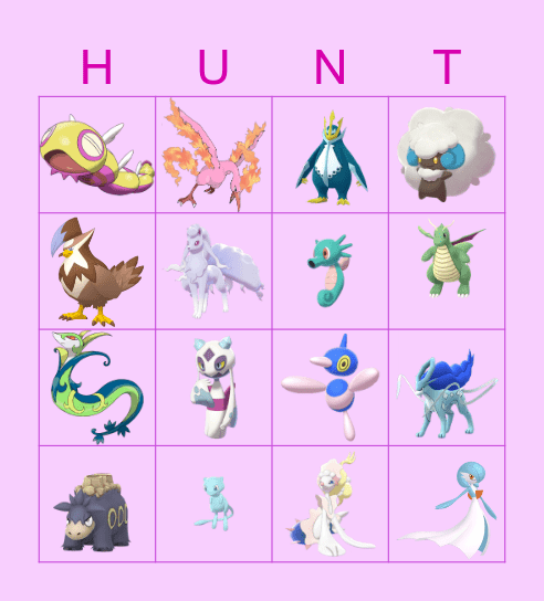 Shiny Bingo Card