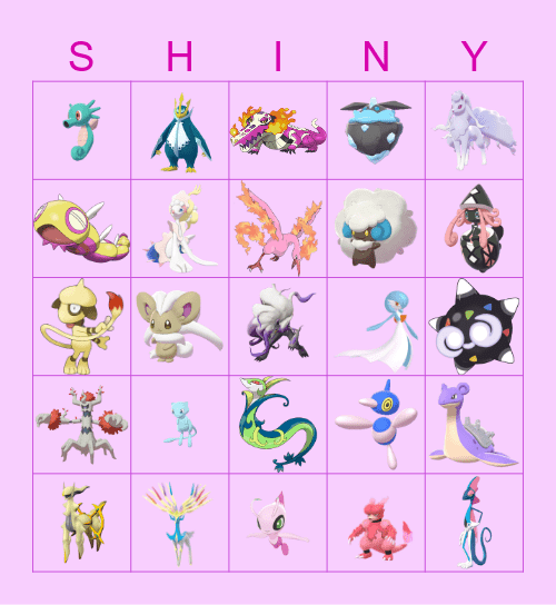 Shiny Bingo Card