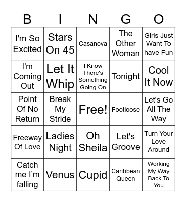 Misc. 80's Cover All Bingo Card