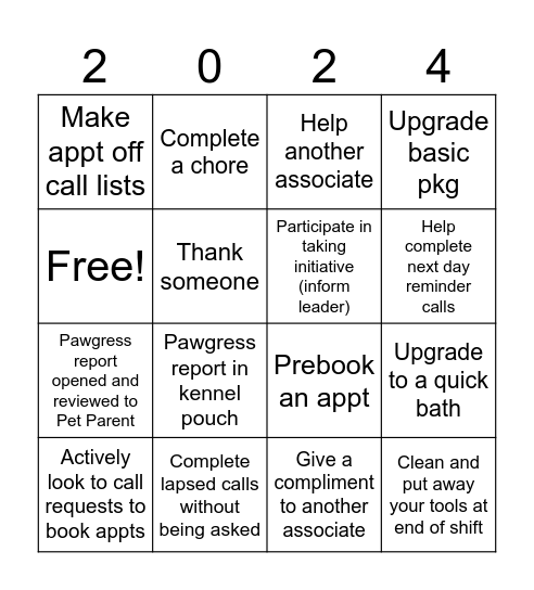 2024! Bingo Card