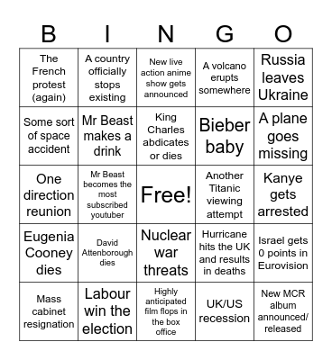 2024 Bingo Card
